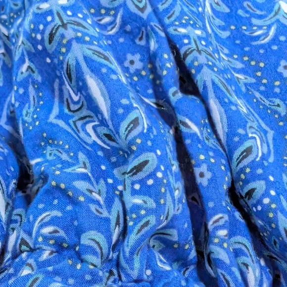 Signature by Reitmans Puff Sleeve Mini Dress Blue Paisley V-Neck Size Women's XL - Picture 4 of 7